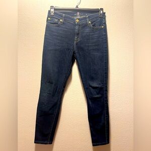 7 For All Mankind High Waisted Stretch Skinny Jeans. Size 27. Pre-Owned.